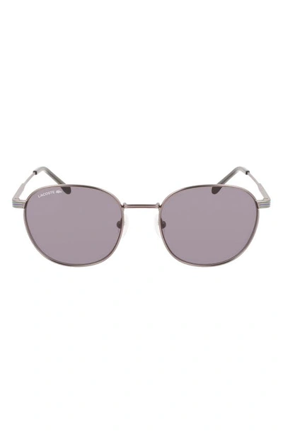 Lacoste 52mm Oval Sunglasses In Semimatte Dark Gunmetal