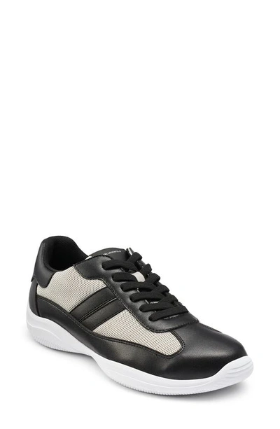 Karl Lagerfeld Recycled Leather & Nylon Sneaker In Black/ Grey