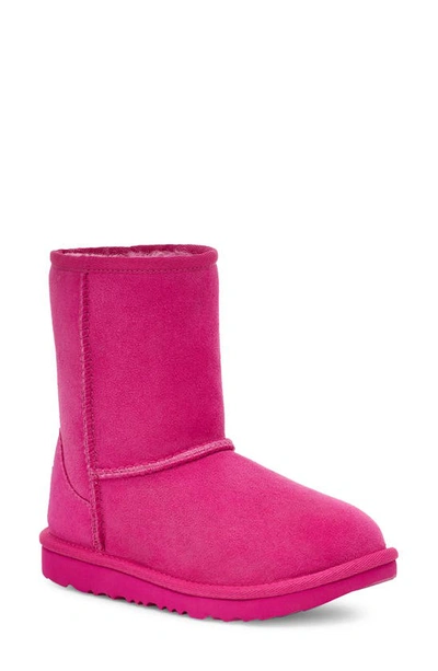 Ugg Kids' Classic Short Ii Water Resistant Genuine Shearling Boot In Raspberry Sorbet