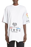 Balenciaga Speed Hunters Oversize Upside Down Graphic Tee In Mix Of White W