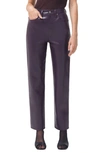 Agolde 90s Pinch Waist High Rise Straight Recycled Leather Jeans In Night Shade
