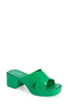 Jeffrey Campbell Bubblegum Platform Sandal In Green Shiny