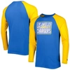 NEW ERA NEW ERA POWDER BLUE LOS ANGELES CHARGERS CURRENT RAGLAN LONG SLEEVE T-SHIRT