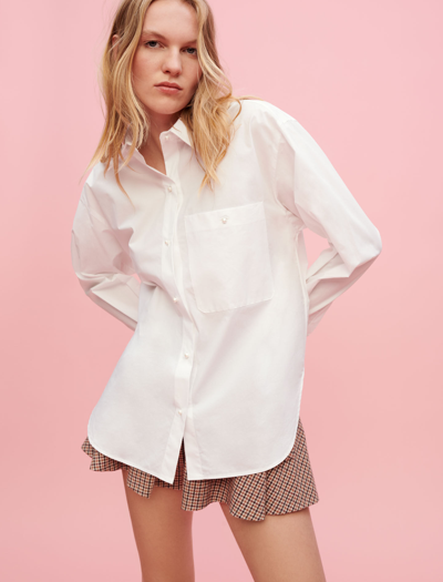 Maje White Cotton Poplin Shirt