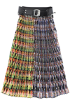 Chopova Lowena Belted-waist Pleated Skirt In Multicolor