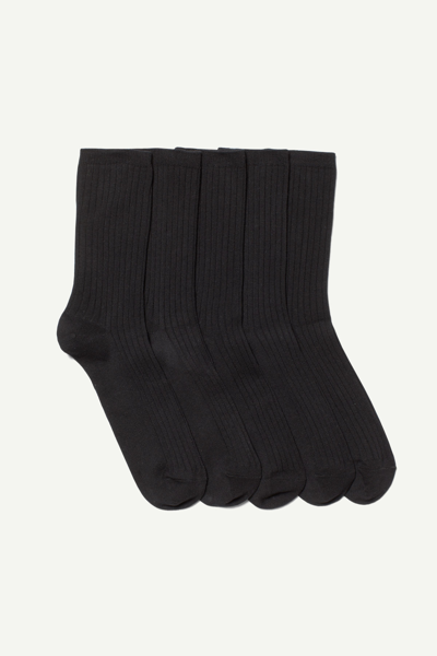 Weekday Rib Socks 5-pack In Black