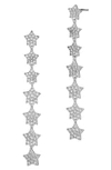 Savvy Cie Jewels Cz Pavé Linear Star Link Earrings In White