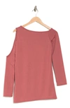 Go Couture Cold Shoulder Top In Pale Rosette