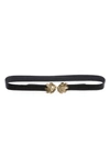 Raina Star Buckle Leather Belt In Black