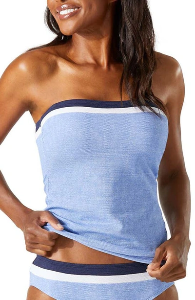 Tommy Bahama Island Cays Colorblock Bandini Swim Top In Blue Monday Heather
