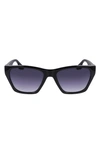 Converse Recraft 54mm Gradient Cat Eye Sunglasses In Black
