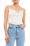 Endless Rose Sequins Cowl Neck Camisole In White
