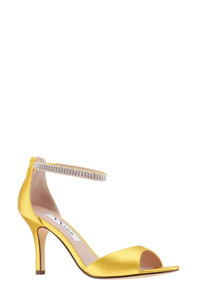 Nina Volanda Ankle Strap Sandal In Citron