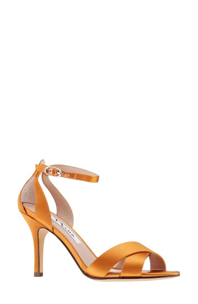 Nina Ankle Strap Sandal In Burnt Amber