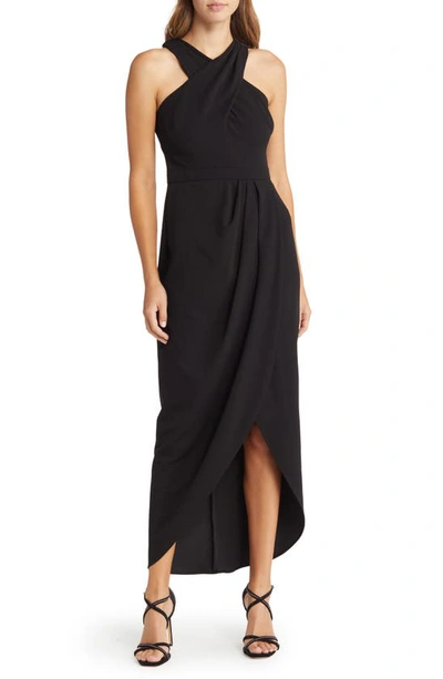 Xscape Halter Neck Midi Dress In Black