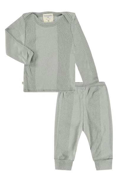 Paigelauren Boys' Variegated Rib Tee & Trousers Set - Baby In Grey