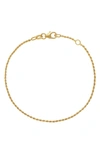 BONY LEVY BONY LEVY 14K GOLD THIN ROPE CHAIN BRACELET