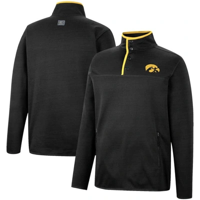 Colosseum Black Iowa Hawkeyes Rebound Quarter-snap Jacket