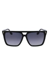 Victoria Beckham Women's Guilloché 57mm Rectangular Sunglasses In Black