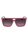Victoria Beckham 57mm Gradient Navigator Sunglasses In Rose