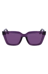 Victoria Beckham 53mm Rectangle Sunglasses In Purple