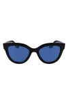 Victoria Beckham Monochrome Acetate Cat-eye Sunglasses In Black
