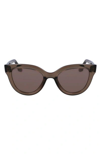 Victoria Beckham Monochrome Acetate Cat-eye Sunglasses In Moss