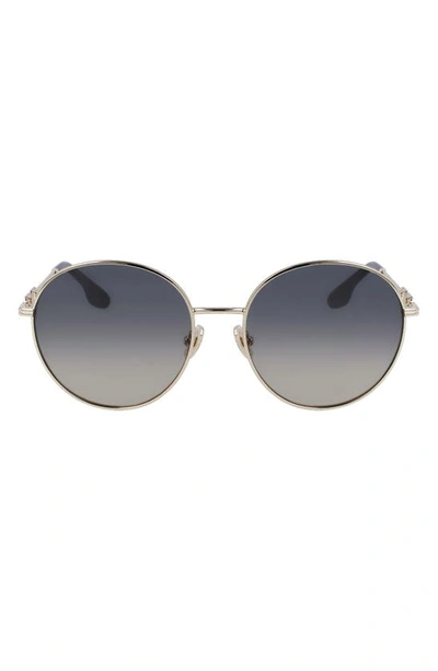 Victoria Beckham 58mm Gradient Round Sunglasses In Yellow Gold