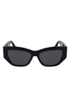 Victoria Beckham Sculptural Boxy Acetate Cat-eye Sunglasses In Black