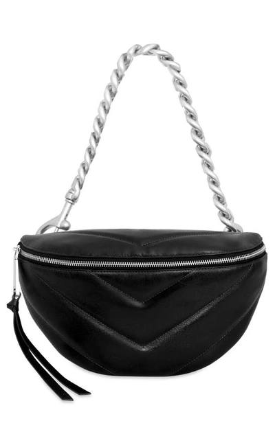Rebecca Minkoff Edie Maxi Leather Crossbody Bag In Black