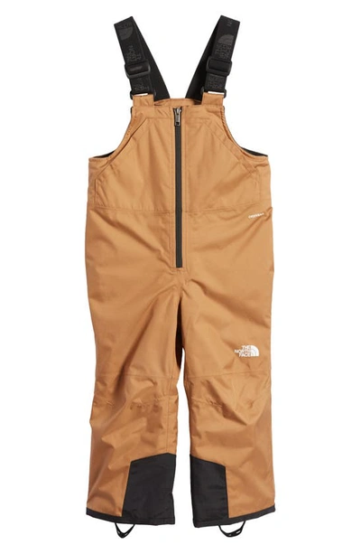The North Face Kids' Freedom Insulated Waterproof Snow Bibs In Toasted Brown