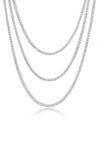 Crislu Triple Layer Tennis Bracelet In Platinum