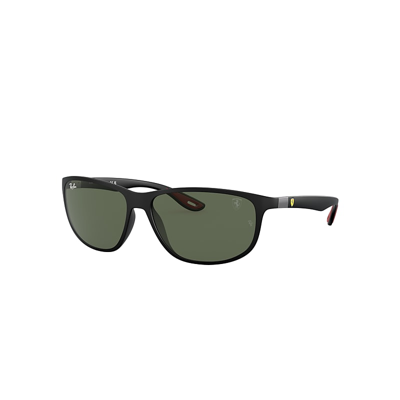 Ray Ban Rb4394m Scuderia Ferrari Collection Sunglasses Matte Black Frame Green Lenses 61-14