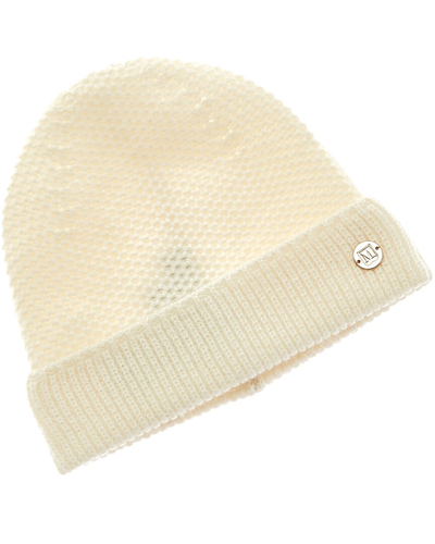 Bruno Magli Honeycomb Stitched Cuffed Cashmere Hat In Beige
