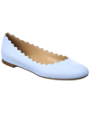 Chloé Blue Lauren Ballerina Flats In White