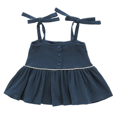 Omamimini Kids' Peplum Top In Grey