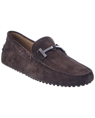 Tod's Tods Gommini Suede Loafer In Grey