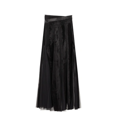 Junya Watanabe Bi-material Midi Skirt