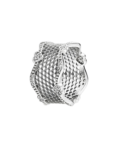Pandora Silver Cz Lace Of Love Ring In Nocolor