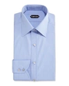 Tom Ford Slim-fit Cutaway-collar Checked Cotton-poplin Shirt In Blue