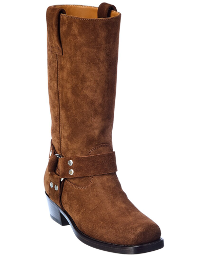 Paris Texas Roxy Studded Suede Boots In Brown