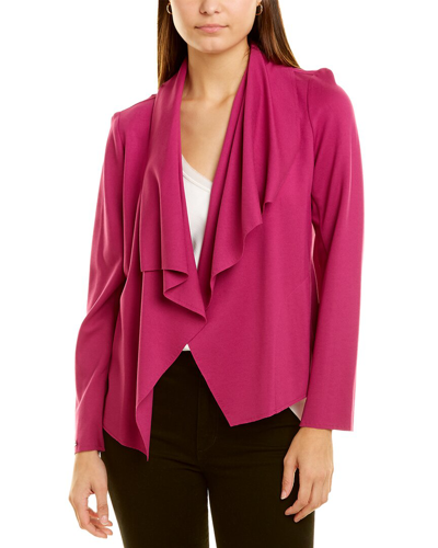 Anne Klein Serenity Knit Drape Front Jacket In Pink