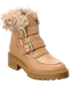 Aquazzura Ryan Shearling-lined Leather Boots In Brown