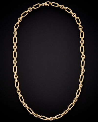 Italian Gold 14k  Oval Fancy Link Necklace In Nocolor