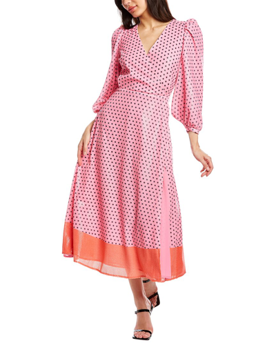 Olivia Rubin Imogen Polka-dot Crepe De Chine Midi Dress In Pink