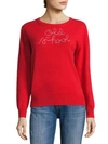 LINGUA FRANCA Old School Embroidered Cashmere Sweater