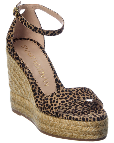 Stuart Weitzman Floria Cheetah-print Suede Espadrille Wedge Sandals In  Brown | ModeSens