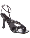 By Far Poppy Floral-appliqué 95mm Sandals In Black