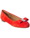 Ferragamo Varina Ballet Flat In Red