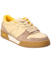 Fendi Match Panelled Suede Low-top Trainers In Brown